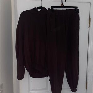 Aerie Sweatshirt and Jogger Set : Dark Brown